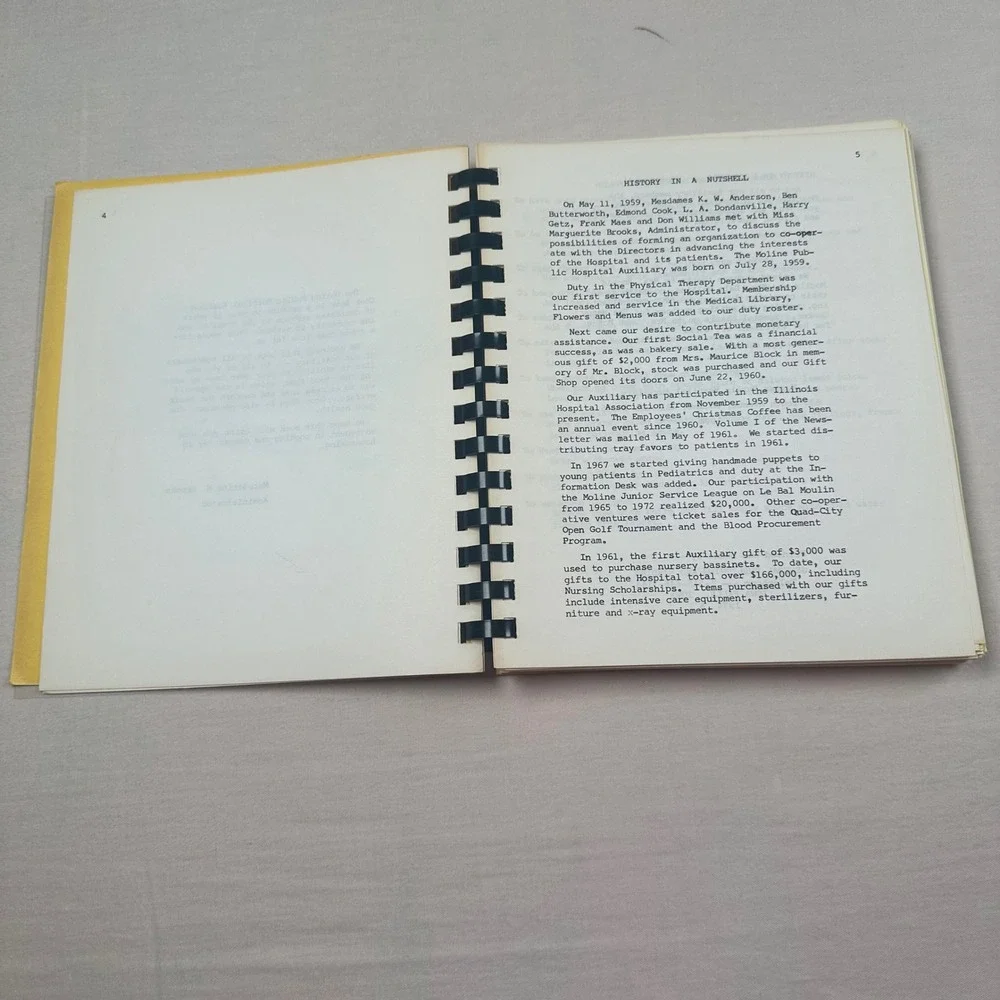 Vintage 1974 The Happy Cooker Moline Public Hospital Auxiliary Cookbook Illinois